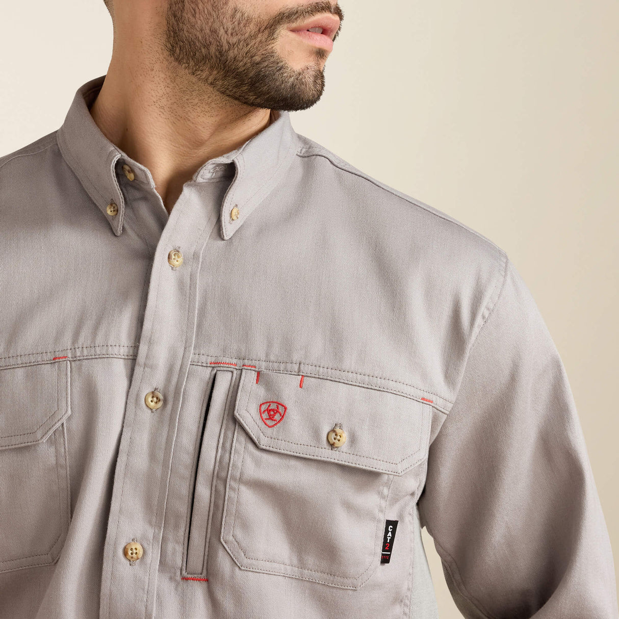 Ariat FR Silver Fox Button Down Vented Work Shirt 10019063
