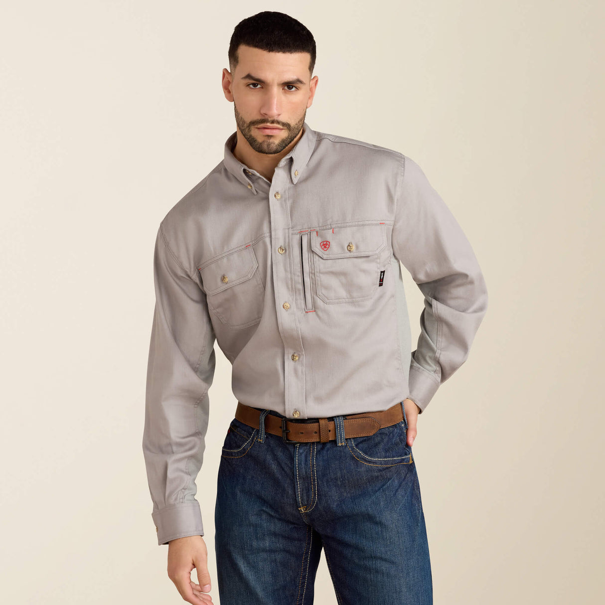 Ariat FR Silver Fox Button Down Vented Work Shirt 10019063