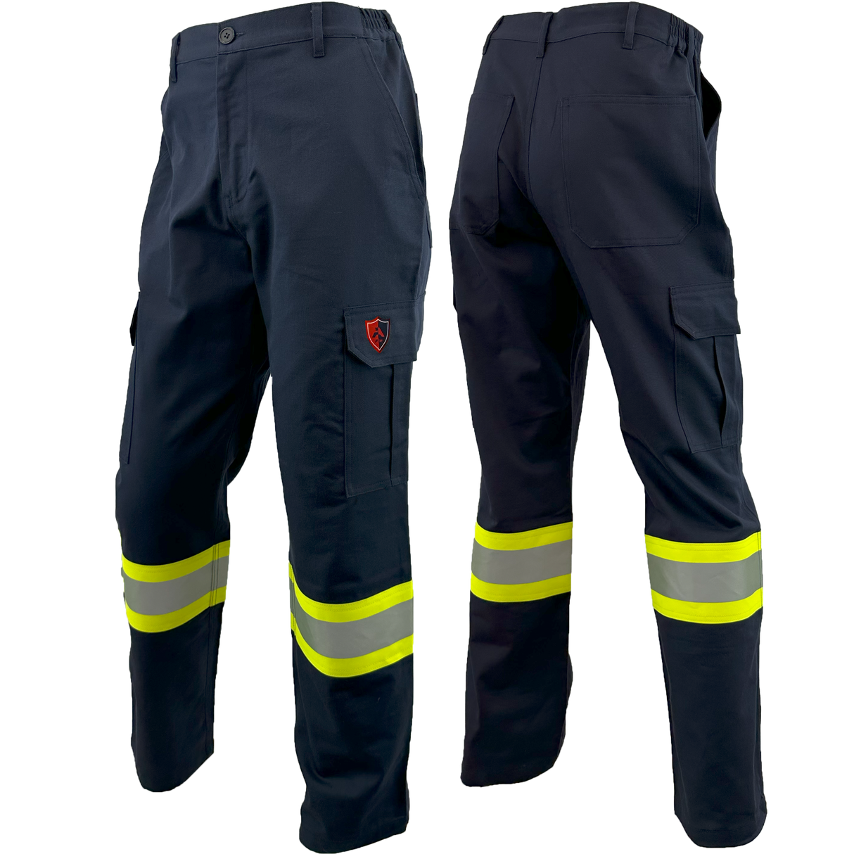 Atlas AR/FR Navy Cargo Pants W/ 4"Yellow/Silver reflective 4054NB