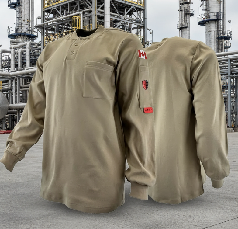 Atlas FR/AR Khaki Henley Shirt 403KK