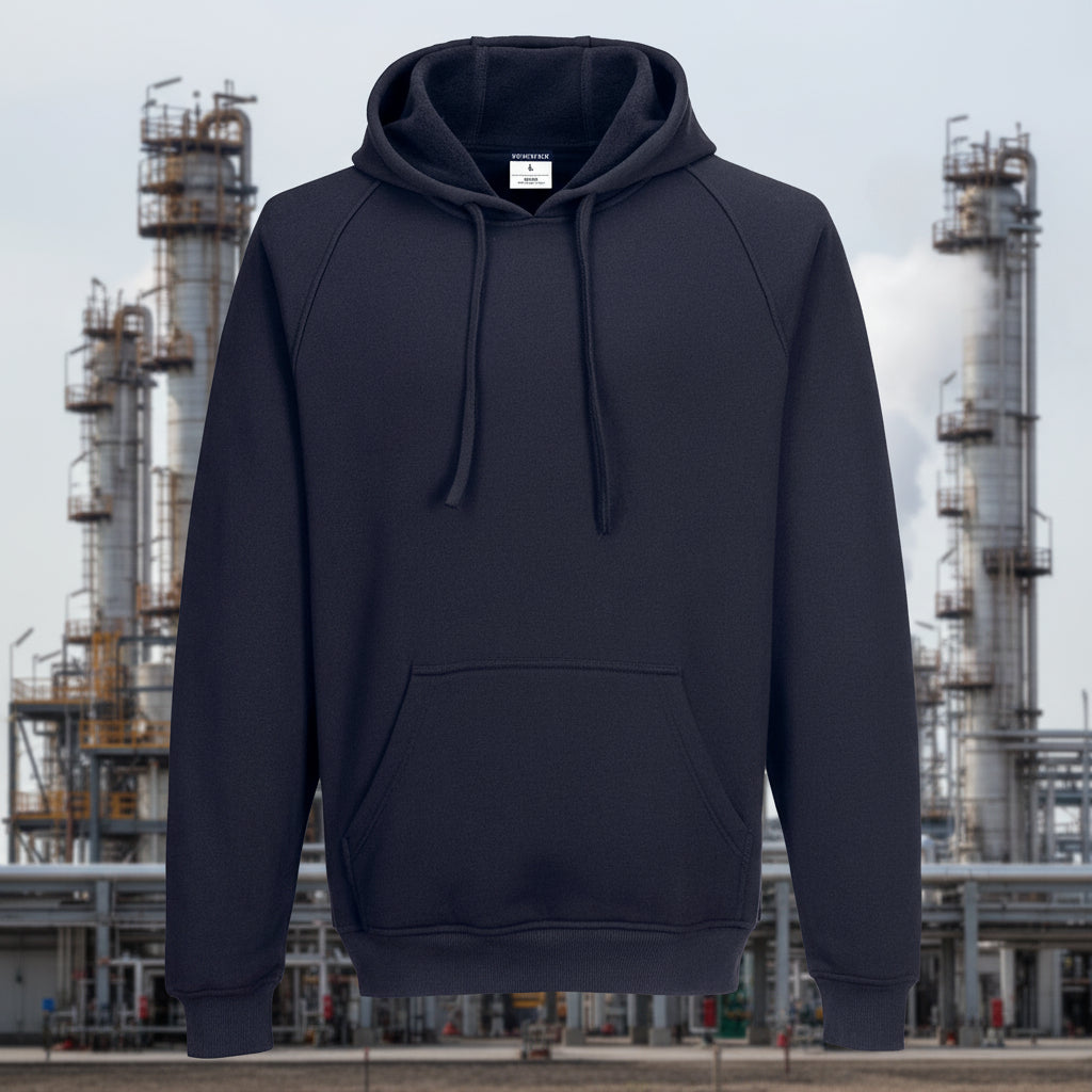 Portwest FR Navy Heavyweight BizFlame Hooded Sweatshirt FR708-NV