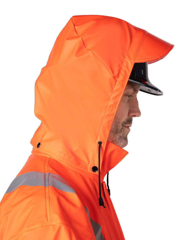 Forcefield Lightweight FR Orange Hi-Vis Safety Rain Jacket 023-8055