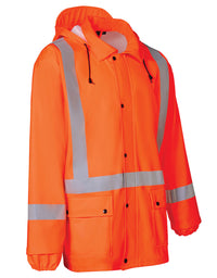 Thumbnail for Forcefield Lightweight FR Orange Hi-Vis Safety Rain Jacket 023-8055