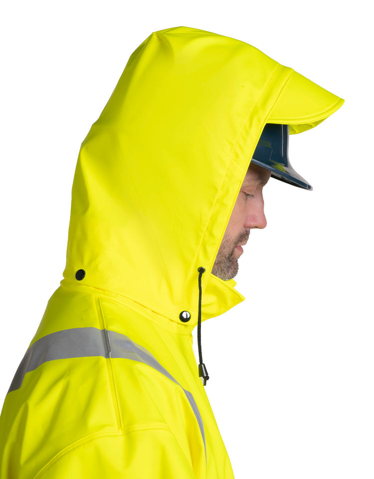 Forcefield Lightweight FR Lime Hi-Vis Safety Rain Jacket 023-8155