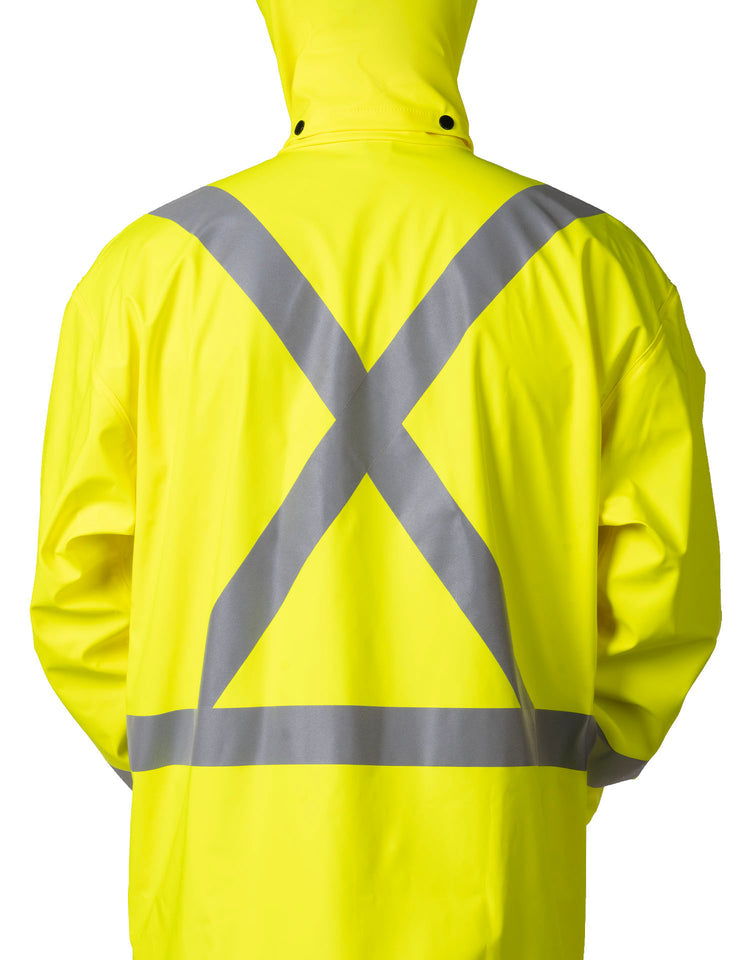 Forcefield Lightweight FR Lime Hi-Vis Safety Rain Jacket 023-8155