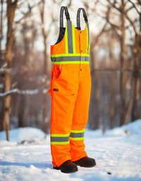 Thumbnail for Men's Orange Hi-Vis Insulated -30 FR Ripstop Waterproof Bibs 024-FR235-MW-OR