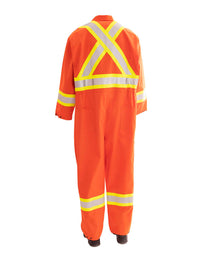 Thumbnail for Forcefield FR Treated 100% Cotton Orange Coverall with Reflective Tape 024-FRCOR-