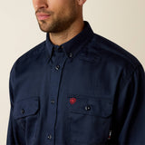 Ariat FR Navy Button Down Work Shirt 10018816
