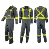 Atlas Guardian® FR / AR Premium Gray  Coveralls W/CSA Striping