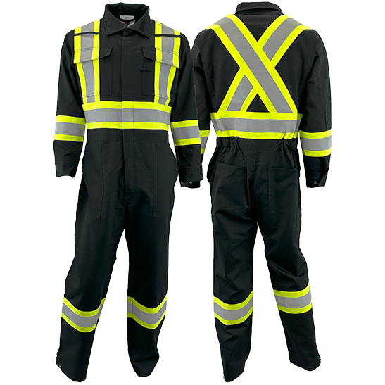 Atlas Guardian Black AR/FR 4" Tape Mens Coveralls 1074BLK