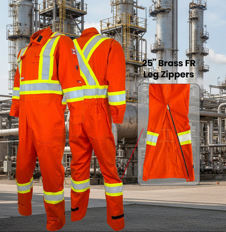 Atlas Guardian FR/AR Hi Vis 10oz. 4” Coveralls w/ Leg Zippers 1294OR