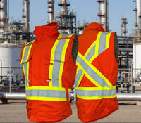 Thumbnail for Atlas GuardianÂ® FR/AR Orange 4â€ Hi Vis Insulated Vest 21944OR