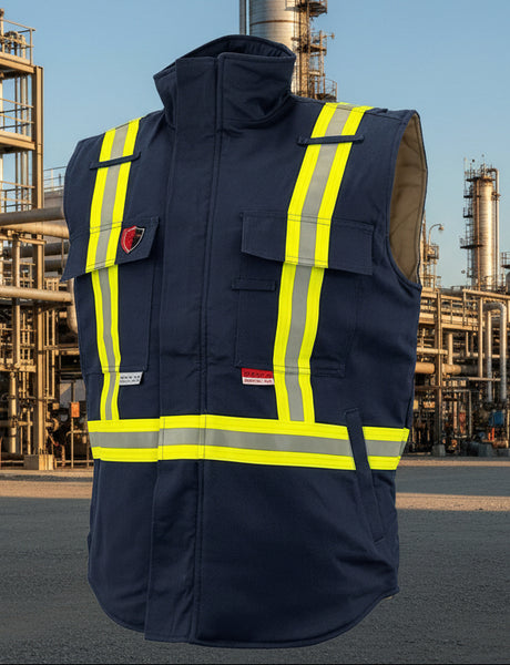 Atlas GuardianÂ® FR/AR Navy Insulated Vest 2194NB