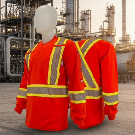 Atlas AR/FR Orange Shirt with 4â€ Segmented Striping 4034OR