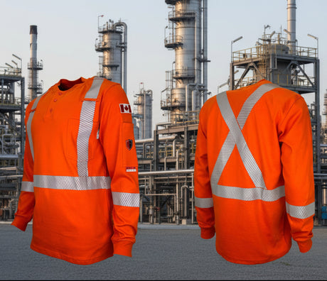 Atlas AR/FR Orange Shirt with 2" Segmented Striping 403OR