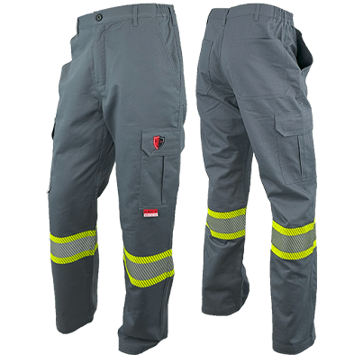 Atlas AR/FR Grey Cargo Pants W/ 4" Striping 4054GR