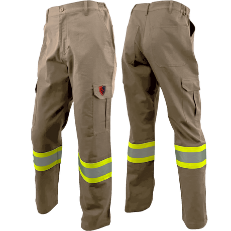Atlas AR/FR Khaki Cargo Pants W/ 4" Striping 4054KK