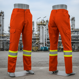 Atlas AR/FR Orange Cargo Pants W/ 4" Striping 4054OR
