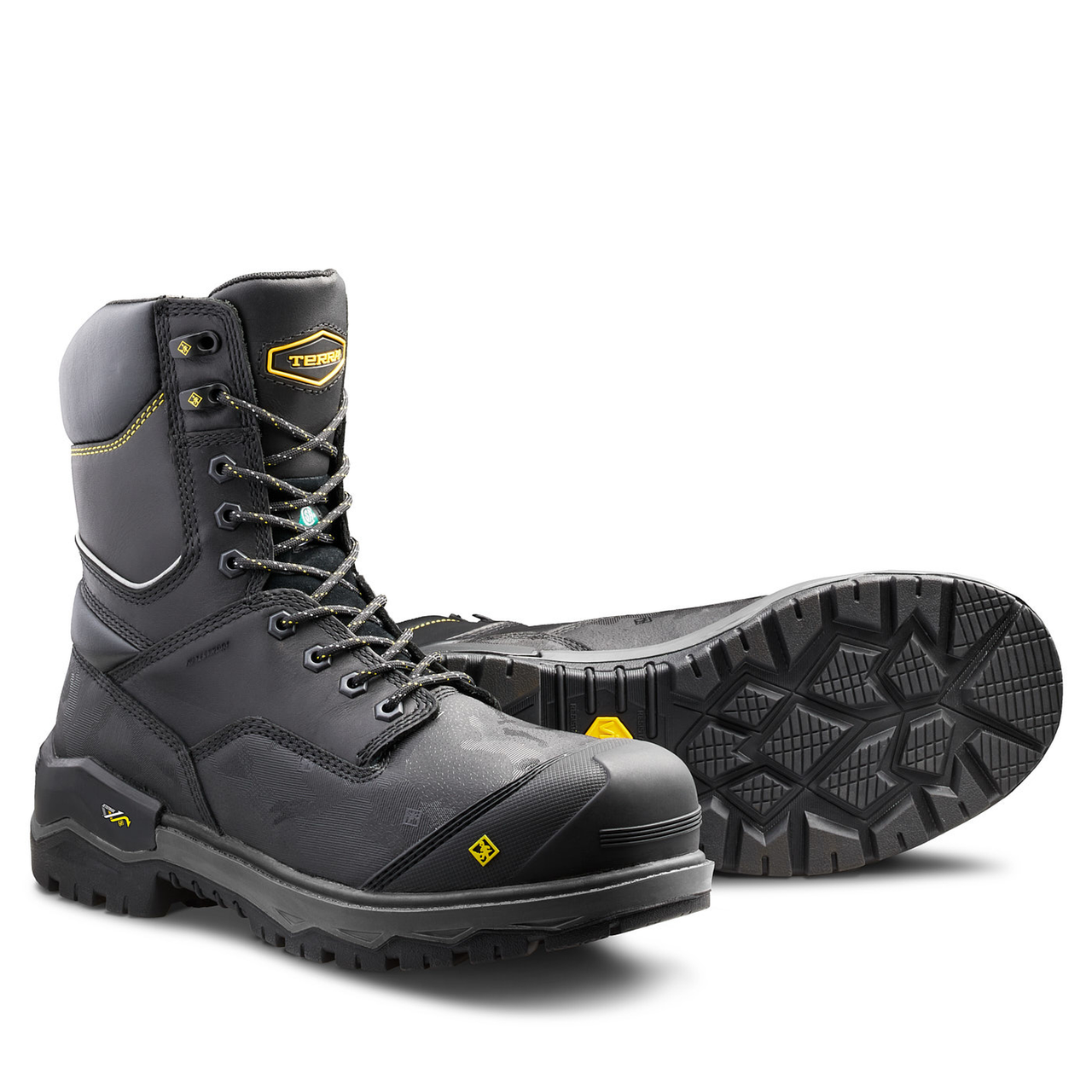 Men's Terra Black Gantry 8" Waterproof Composite Toe Safety Work Boot 4NRQBK