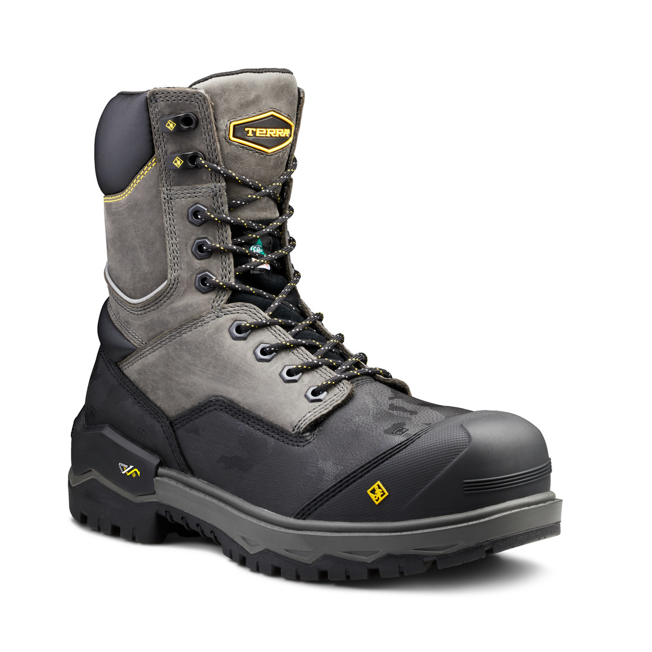 Men's Terra Grey Gantry 8" Waterproof Composite Toe Safety Work Boot TR0A4NRQGYX