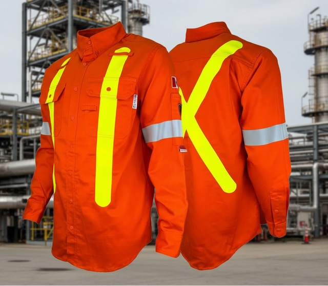 Atlas Guardian® Orange FR/AR OHSA Hi Vis Work Shirt 504OR