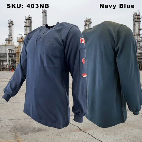 Atlas FR/AR Navy Henley Shirt 403NB