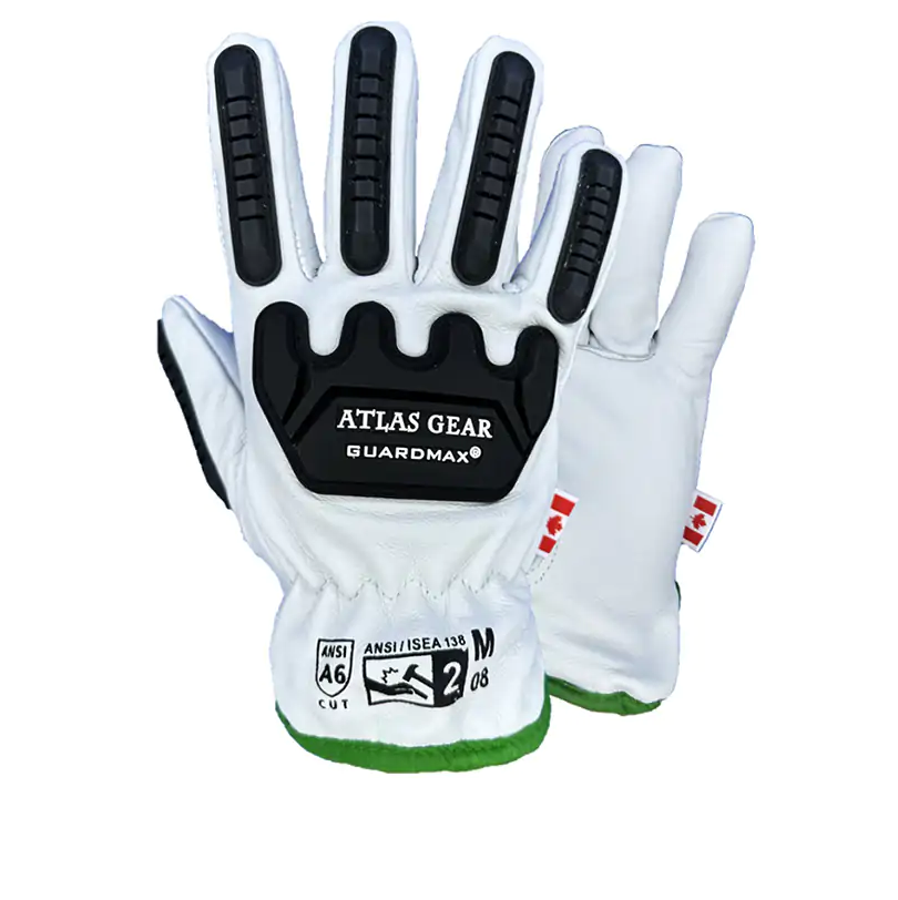 Atlas Gear Leather Cut Level A6 Impact Gloves GuardMax S801