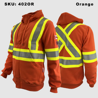 Thumbnail for Atlas Orange Zip-up FR/AR Hoodies w/ Segmented 4” Stripes 402OR