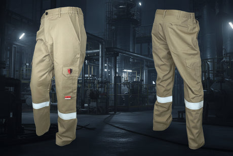 Atlas AR/FR Khaki Cargo Pants W/ Reflective 4052KK