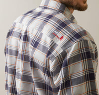 Thumbnail for ARIAT FR Men's Chiseled Navy/White Plaid Work Shirt - 10043743