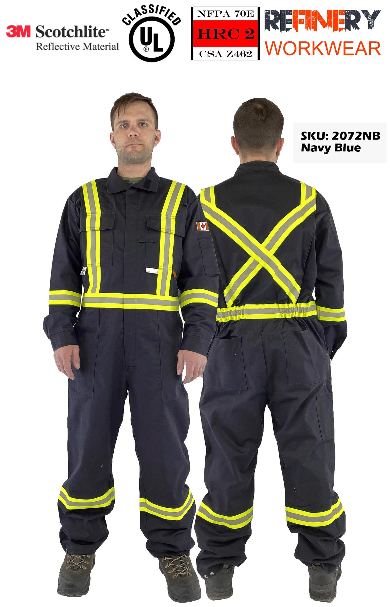 Navy Premium FR Coveralls W/CSA Striping 2072NB