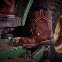 Thumbnail for Men's Terra Brown Patton Wellington Waterproof Pull-On Work Boot 4TCBBN