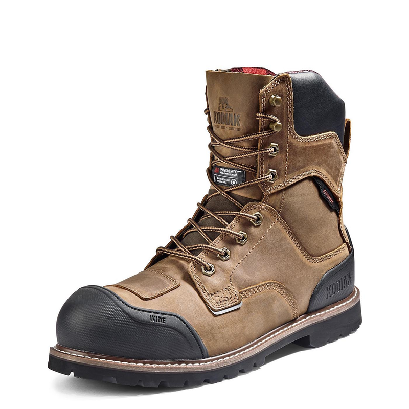 Men's Kodiak Brown Generations Widebody 8" Waterproof Work Boot 4TGCBN