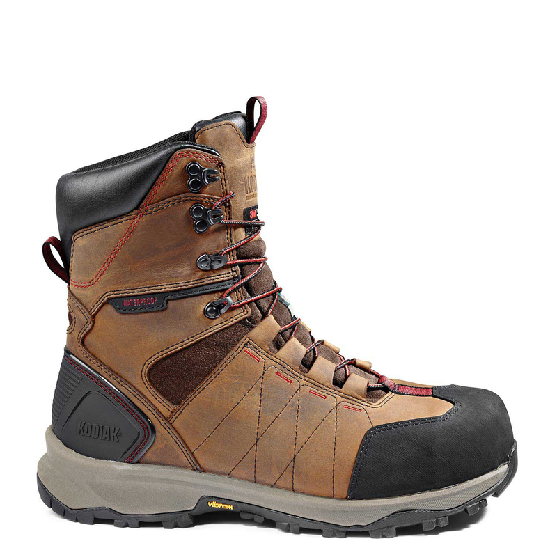 Men's Kodiak Ice Brown Conqueror 8" Waterproof Work Boot 4TGDBN