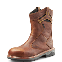 Thumbnail for Men's Terra Brown Patton Wellington Waterproof Pull-On Work Boot 4TCBBN