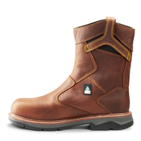 Thumbnail for Men's Terra Brown Patton Wellington Waterproof Pull-On Work Boot 4TCBBN