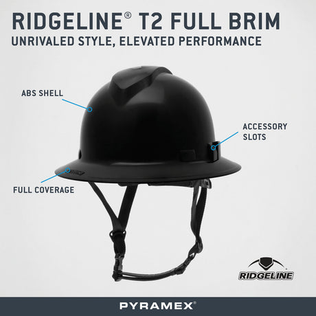 Pyramex Ridgeline BlackT2 Full Brim HPT256111
