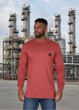 Forge FR Red Henley Shirt MFRHNLY-004-RED