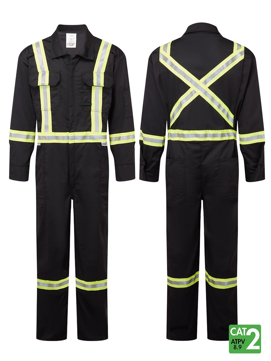 IFR Avenger Black 7 oz Men's FR Coveralls ASBK3108