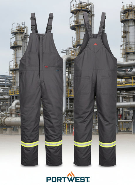Men's Bizflame 88/12 Grey Insulated FR Winter Bibs Style FR429GR