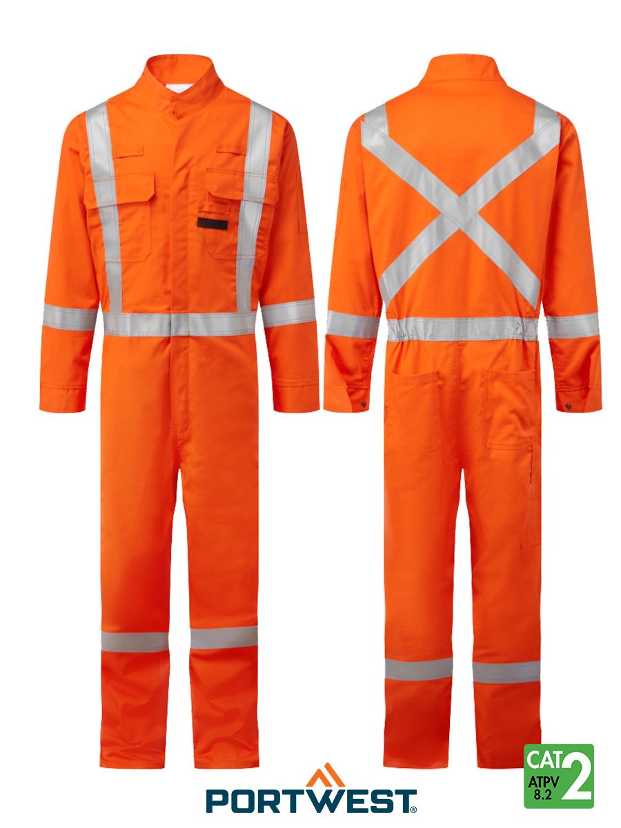 Portwest Bizflame Orange 88/12 Iona 7oz Men's FR Coverall FR510OR