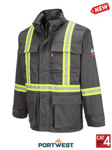 Men's Bizflame Grey 88/12 Insulated FR Winter Parka Style FR612