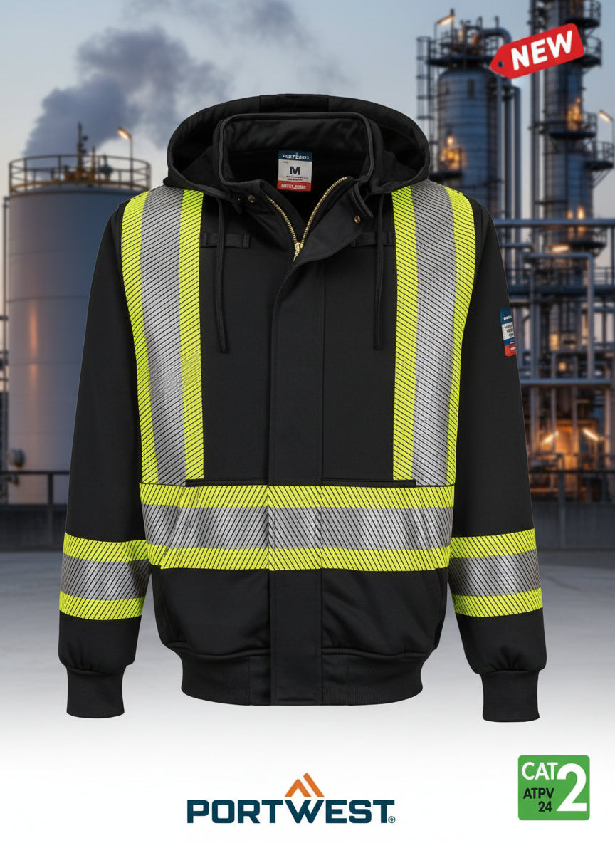 Men's Bizflame Black  Knit 4" 10 oz FR Hoodie Style FR747BK