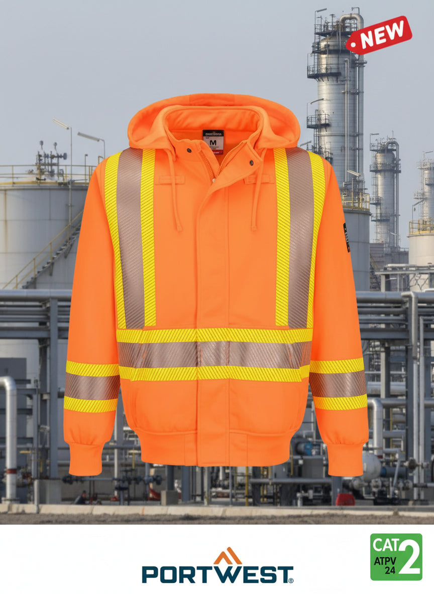 Men's Bizflame Orange Knit 4" 10 oz FR Hoodie Style FR747OR