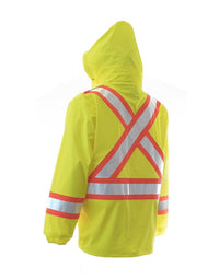 Thumbnail for Forcefield High Visibility Lime FR Rain Jacket 023-7155