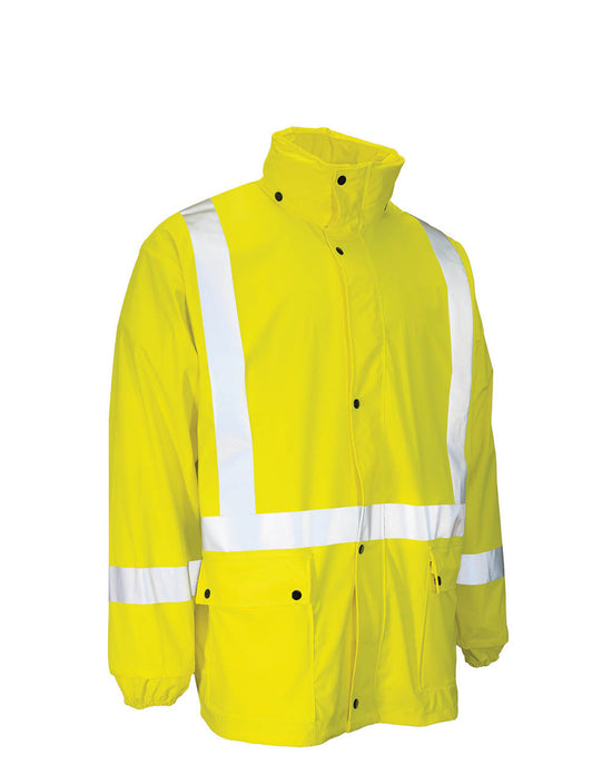 Forcefield Lightweight FR Lime Hi Vis Safety Rain Jacket 023-6155