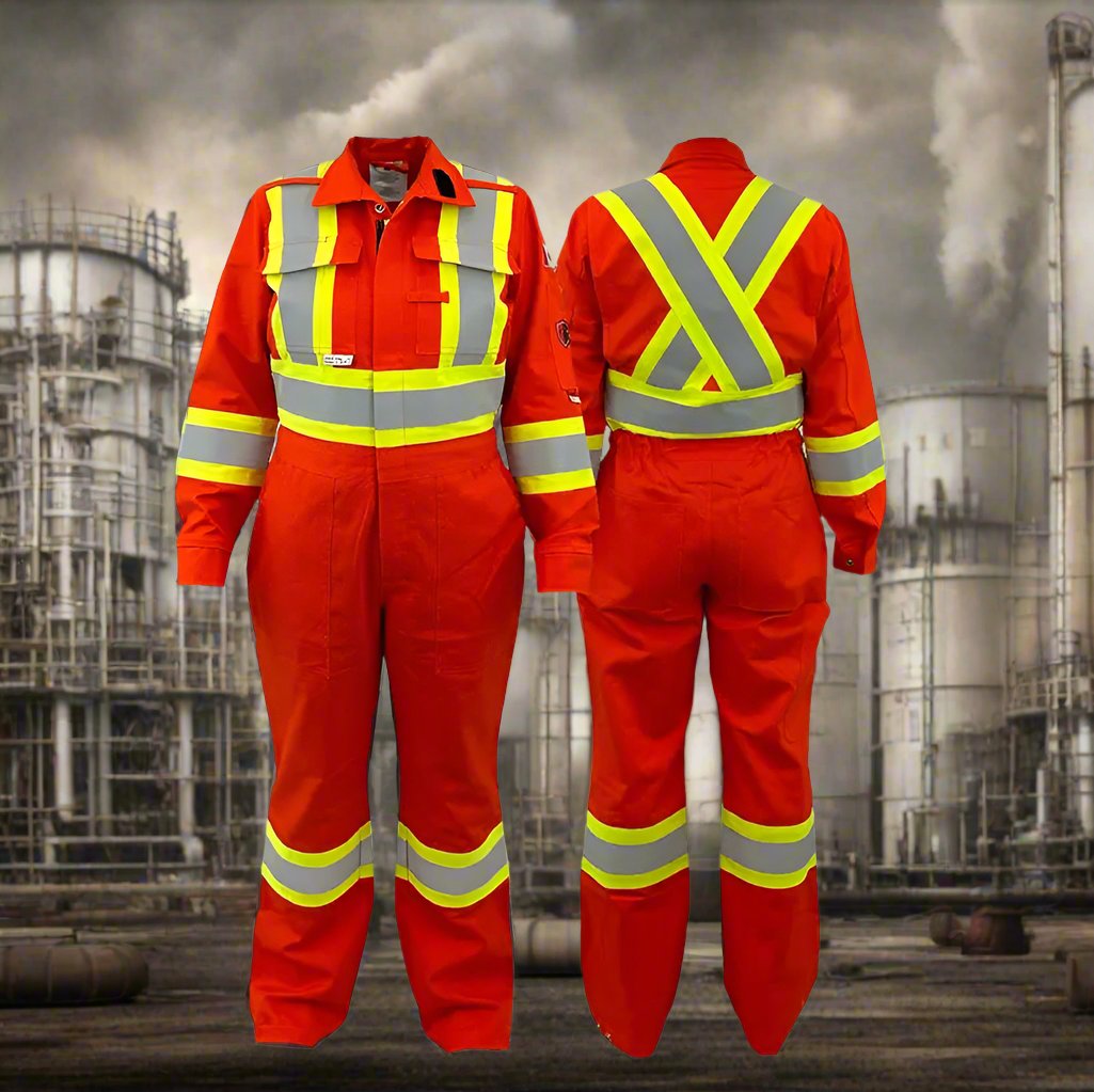 Women's Orange Premium FR Coveralls W/CSA 4" Striping 1172OR