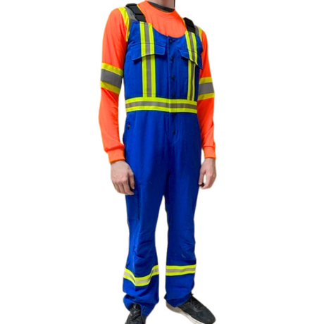 Premium Royal Blue AR/FR Unlined Bib Overalls with snaps