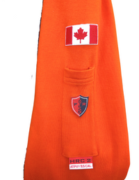 Thumbnail for Premium Long Sleeve Orange Henley T Shirt 2'' Silver Reflective Class 2