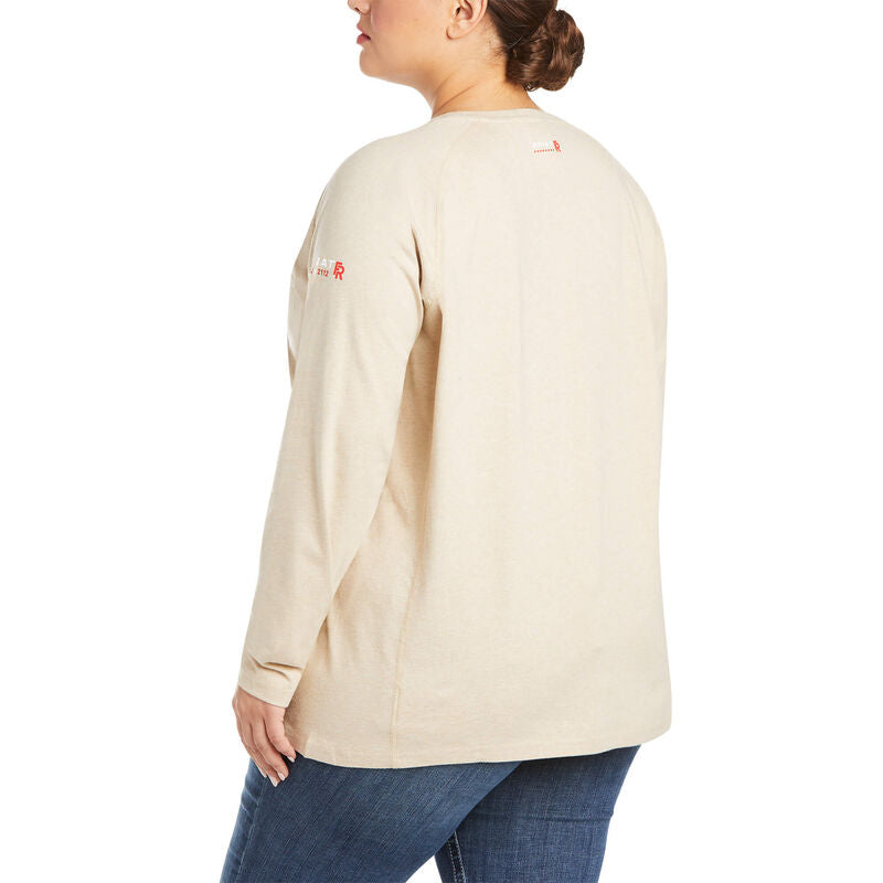 ARIAT Women's FR Air Crew Long Sleeve T-Shirt - Sand